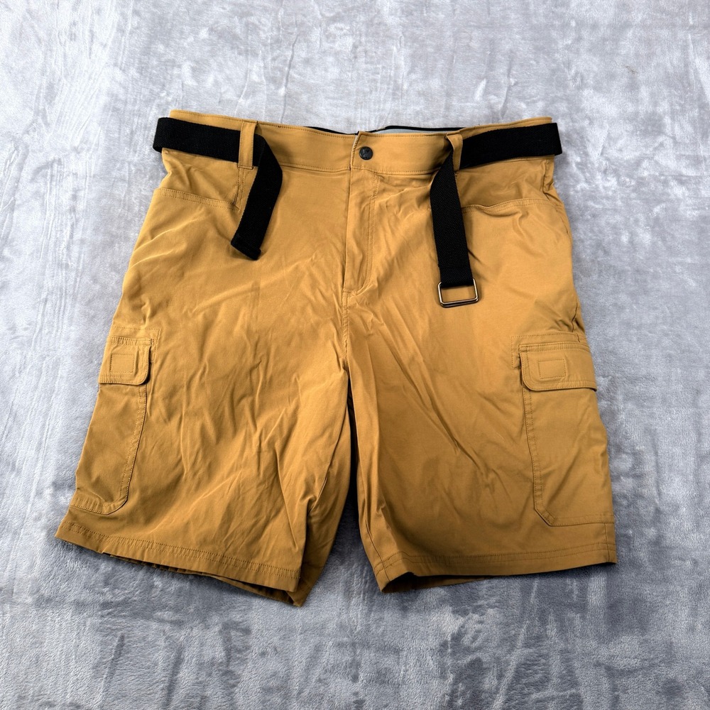 Orvis Cargo Shorts Mens Size 40 Tan Ochre Hiking Outdoor Utility Belted